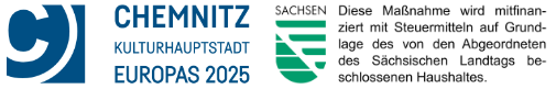 Logo Stadt Chemnitz und Land Sachsen - Diese Maßnahme wird mitfinanziert mit Steuermitteln auf Grundlage des vom Sächsischen Landtag beschlossenen Haushaltes.